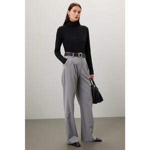 MAJESTIC FILATURES Black Cashmere Cotton Turtleneck Sweater Size 3 Hole & Lints